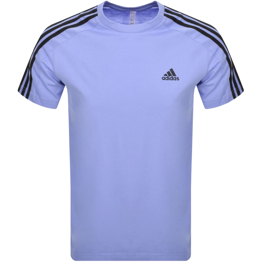 adidas Sportswear 3 Stripe T Shirt Blue